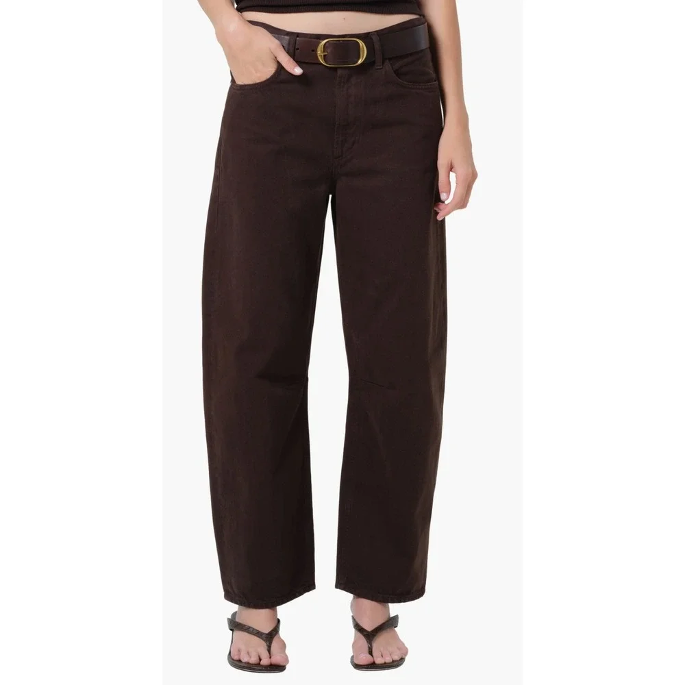 Citizens of Humanity Jeans Women 27 Barrel Leg Miro Relaxed High Rise Brown Crop